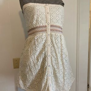 DeJaVu Strapless Lace Dress Off-white Size Large Excellent Condition Large L